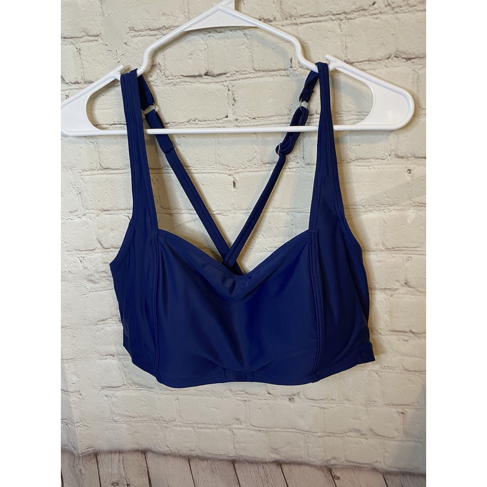 women's KORE UNDERWIRE D CUP SHIRRED BANDEAU BIKINI TOP 36D NEW